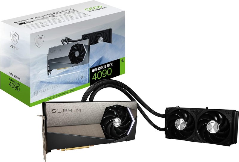 MSI Gaming GeForce RTX 4090 24GB GDRR6X 384-Bit HDMI/DP Nvlink Torx Fan 5 Ada Lovelace Architecture Liquid Cool OC Graphics Card (RTX 4090 SUPRIM Liquid X 24G) - Image 1